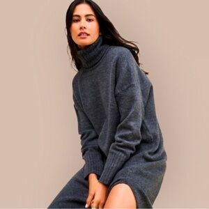 Anthropologie Daily Practice Karigan Gray Turtleneck Sweater Dress